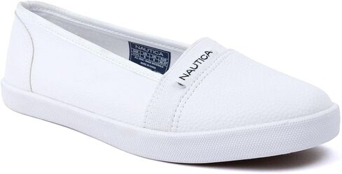 Nautica Women's Slip-On Canvas Sneakers – Casual Comfort Walking Shoes with Cushioned Insole, Lightweight Everyday Flats in Saudi Arabia