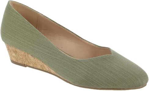 ARRAY Women’s Darling Pump with Cork Wedge Heel, White in Saudi Arabia