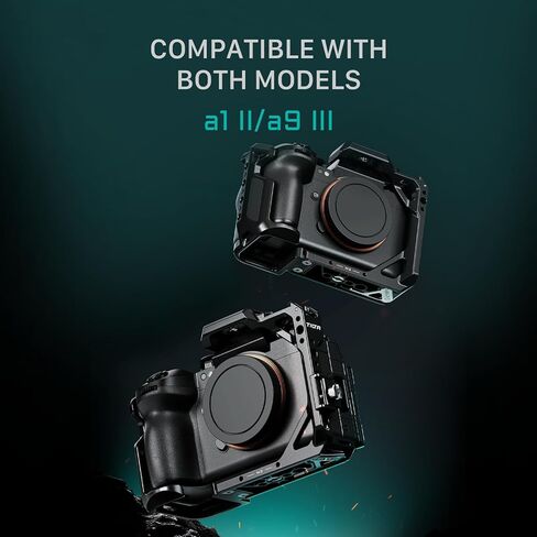 Tilta Full Camera Cage متوافق مع Sony A1 II & A9 III - Black | تصميم الألومنيوم المعياري ، HDMI Cable Clamp & Cold Shoe | جبل ملحق آمن عبر 1/4 "-20 ، 3/8" -16 و M3 المواضيع | خفيف الوزن in Kuwait