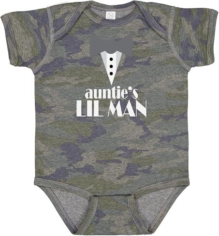 inktastic Auntie Lil Man Tuxedo Front Baby Bodysuit in Saudi Arabia
