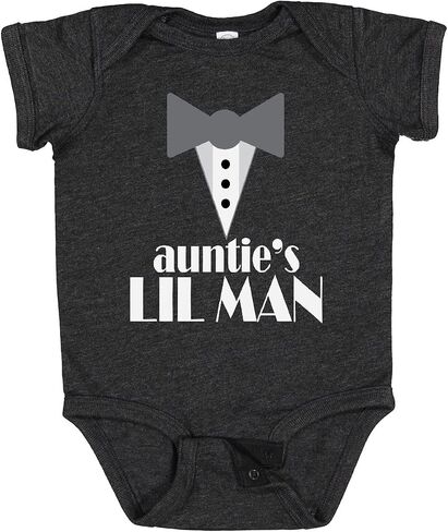 inktastic Auntie Lil Man Tuxedo Front Baby Bodysuit in Saudi Arabia