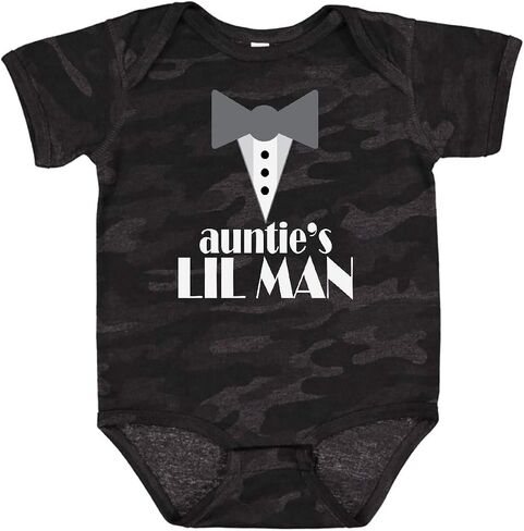 inktastic Auntie Lil Man Tuxedo Front Baby Bodysuit in Saudi Arabia
