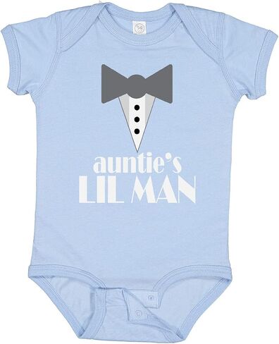 inktastic Auntie Lil Man Tuxedo Front Baby Bodysuit in Saudi Arabia