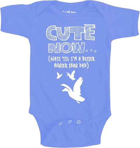 Cute Now... Wait 'Til I'm a Better Hunter Than Dad Baby Infant Duck Hunting Bodysuit Short Sleeve Cotton in Kuwait