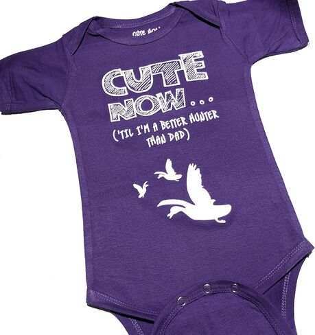 Cute Now... Wait 'Til I'm a Better Hunter Than Dad Baby Infant Duck Hunting Bodysuit Short Sleeve Cotton in Kuwait
