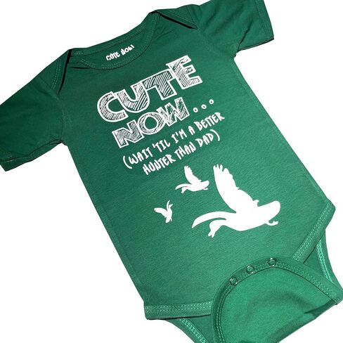 Cute Now... Wait 'Til I'm a Better Hunter Than Dad Baby Infant Duck Hunting Bodysuit Short Sleeve Cotton in Kuwait