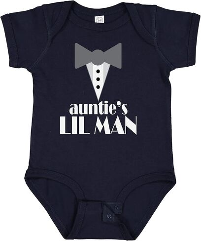 inktastic Auntie Lil Man Tuxedo Front Baby Bodysuit in Saudi Arabia