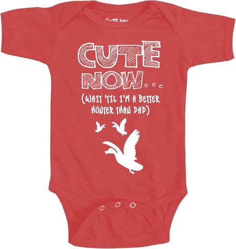Cute Now... Wait 'Til I'm a Better Hunter Than Dad Baby Infant Duck Hunting Bodysuit Short Sleeve Cotton in Kuwait