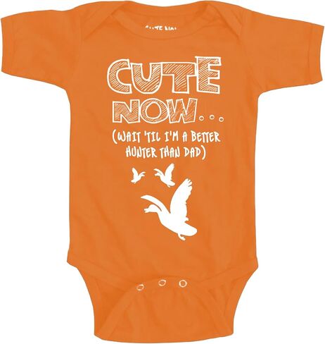 Cute Now... Wait 'Til I'm a Better Hunter Than Dad Baby Infant Duck Hunting Bodysuit Short Sleeve Cotton in Kuwait