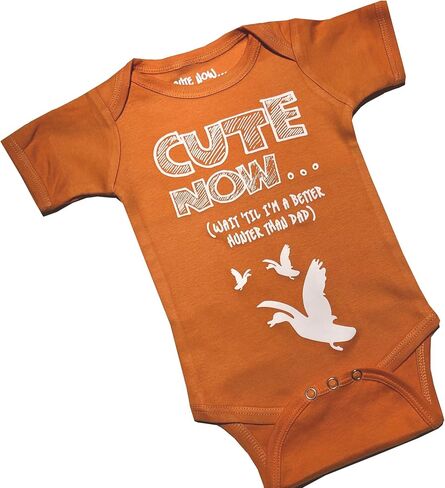 Cute Now... Wait 'Til I'm a Better Hunter Than Dad Baby Infant Duck Hunting Bodysuit Short Sleeve Cotton in Kuwait