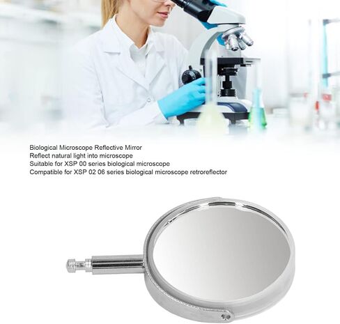 Microscope Reflective Mirror, Light Gathering Pathway Changing Biological Microscope Plane Concave Reflector for XSP 00(Metal Bracket) in Kuwait