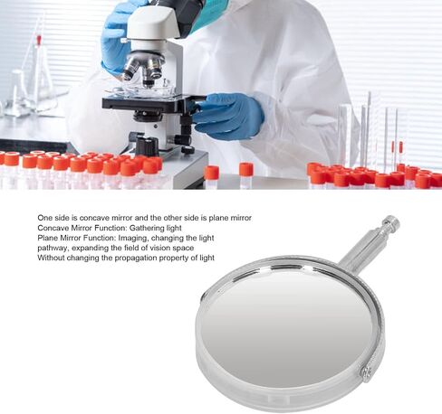 Microscope Reflective Mirror, Light Gathering Pathway Changing Biological Microscope Plane Concave Reflector for XSP 00(Metal Bracket) in Kuwait