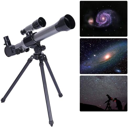 Telescope for Kids Astronomy Beginners Adults Astronomical Refracter Stargazing Telescope with Sturdy Tripod 3 Eyepieces and Finder Scope (Gray) in Saudi Arabia