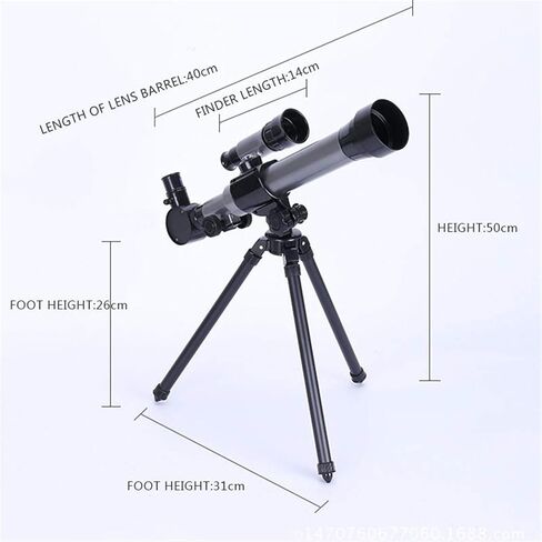 Telescope for Kids Astronomy Beginners Adults Astronomical Refracter Stargazing Telescope with Sturdy Tripod 3 Eyepieces and Finder Scope (Gray) in Saudi Arabia