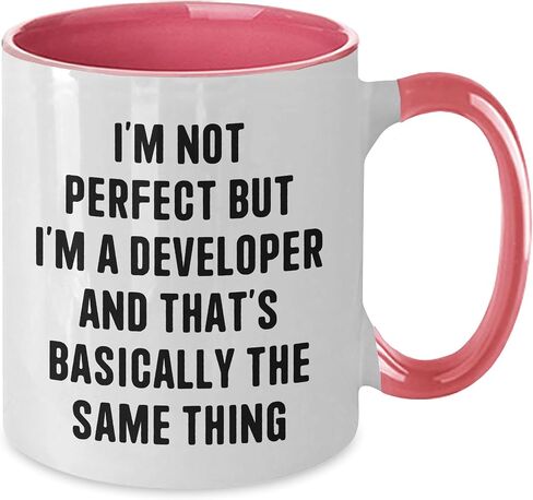 Developer Gifts for Him Developer Two Tone Coffee Mug Funny Quote I'm Not Perfect But I'm A Developer And That's Basically The Same Thing Christmas Unique Gifts from Men to Colleagues in Saudi Arabia