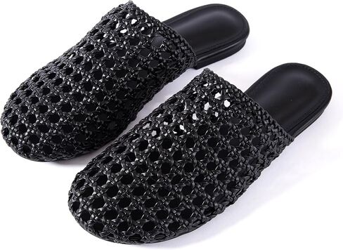 mtzyoa نساء الصنادل المسطحة شبكة متماسكة جوفاء الصيف الصيف التنفس التنفس وسادة غير قابلة للانزلاق في العطل in Kuwait