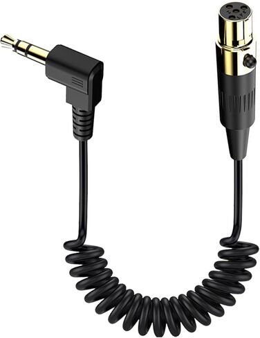 4pin mini xlr أنثى إلى 90 درجة TRS 3.5 مم كبل ملفوف الصوت الستيريو ، mini xlr إلى cable microphone 3.5 مم لكاميرات DSLR مساعدة الفيديو -1.4ft in Kuwait