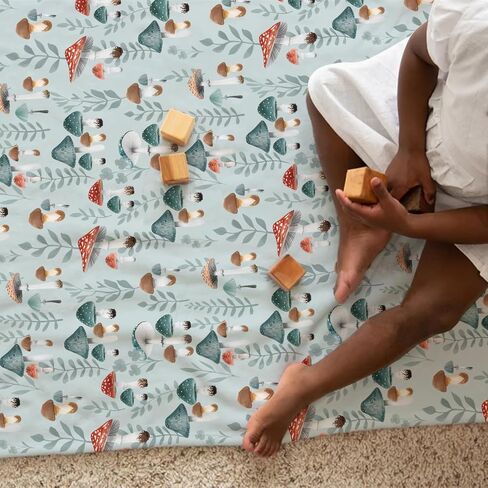 HawSkgFub Boho Mushroom Forest Mink Baby Blankets Dotted Backing Boy Girl Shower Gift, Blue Magic Plant Double Layer Nursery Receiving Swaddle, Soft Newborn Infant Toddler Bed Crib Bedding 30 x 40 in Saudi Arabia
