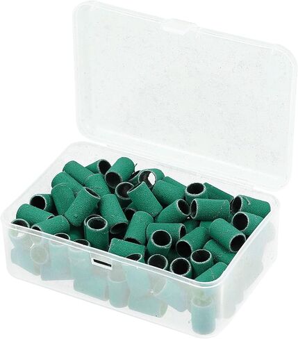 VOCOSTE 100 Pieces 150 Grit Sanding Bands Set with Free Box, Drum Sander Sanding Sleeves for Nail Sanding Tools White in Saudi Arabia