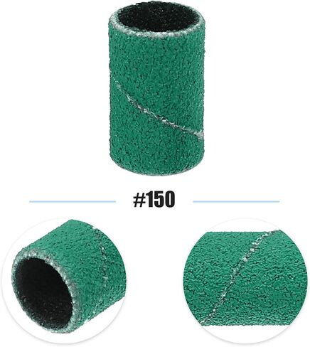 VOCOSTE 100 Pieces 150 Grit Sanding Bands Set with Free Box, Drum Sander Sanding Sleeves for Nail Sanding Tools White in Saudi Arabia