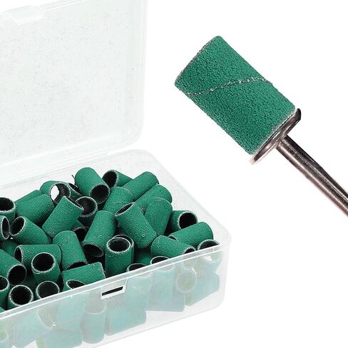 VOCOSTE 100 Pieces 150 Grit Sanding Bands Set with Free Box, Drum Sander Sanding Sleeves for Nail Sanding Tools White in Saudi Arabia
