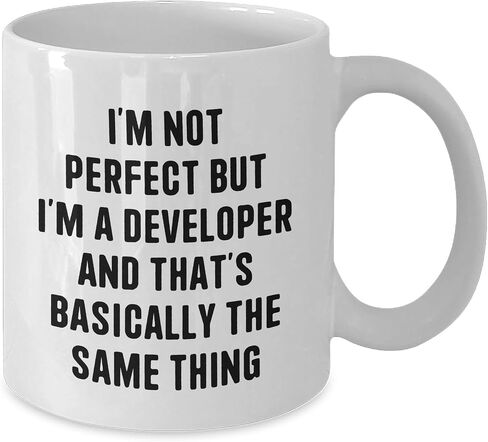 Funny Developer Gifts Christmas White Coffee Mug I'm Not Perfect But I'm A Developer And That's Basically The Same Thing, Gifts from Men to Developer, for Developer, Gifts for Christmas in Saudi Arabia