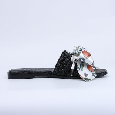 Xobzjh سهرة فستان الأحذية Rhinestone H-Brand Sandals Black Flat Form للنساء 2025 ، المصمم بلورات الفاخرة Slides Slidals لحفلات حفلات الزفاف الأحذية in Kuwait
