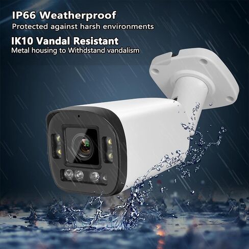 VIKYLIN 4K 8MP PoE IP Bullet Camera Outdoor, Smart Dual Light with AI Color Night Vision, 2-Way Audio,SD Slot(512GB),AI Human/Vehicle Detection, 2.8mm Lens,120dB WDR, IP67 B82 in Saudi Arabia