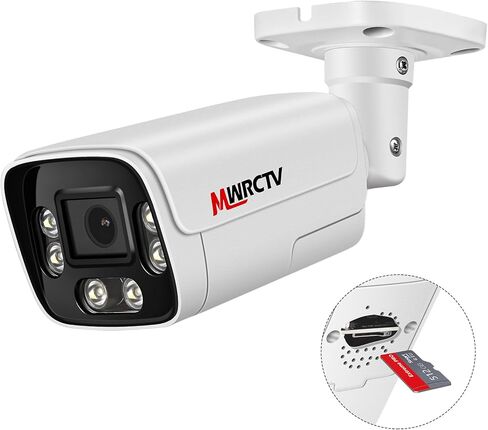 8MP POE Security Camera 4K Poe IP Bullet Camera 2.8mm110 ° العدسة الزاوية العريضة ، AI الكشف عن الإنسان/المركبات ، الحديث 2 ، رؤية ليلية ملونة ، بطاقة microsd حتى 512 جيجابايت ، حالة معدنية كاملة ، 24/7 التسجيل (أسود) in Kuwait