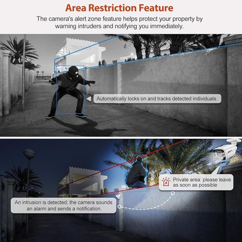 8MP POE Security Camera 4K Poe IP Bullet Camera 2.8mm110 ° العدسة الزاوية العريضة ، AI الكشف عن الإنسان/المركبات ، الحديث 2 ، رؤية ليلية ملونة ، بطاقة microsd حتى 512 جيجابايت ، حالة معدنية كاملة ، 24/7 التسجيل (أسود) in Kuwait