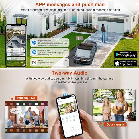 8MP POE Security Camera 4K Poe IP Bullet Camera 2.8mm110 ° العدسة الزاوية العريضة ، AI الكشف عن الإنسان/المركبات ، الحديث 2 ، رؤية ليلية ملونة ، بطاقة microsd حتى 512 جيجابايت ، حالة معدنية كاملة ، 24/7 التسجيل (أسود) in Kuwait