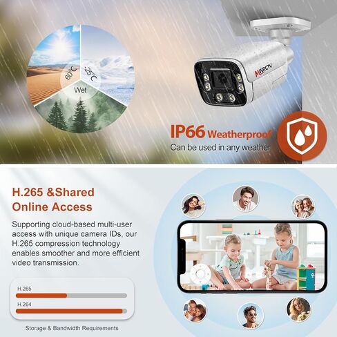 8MP POE Security Camera 4K Poe IP Bullet Camera 2.8mm110 ° العدسة الزاوية العريضة ، AI الكشف عن الإنسان/المركبات ، الحديث 2 ، رؤية ليلية ملونة ، بطاقة microsd حتى 512 جيجابايت ، حالة معدنية كاملة ، 24/7 التسجيل (أسود) in Kuwait