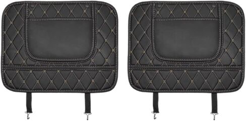 2 PCS مقعد السيارة الحصير واقي المقعد الخلفي لـ Fiat doblò fiat fiorino fiat ducato ، حصص ركلة جلدية للسيارات ، وسادة حماية مقعد السيارة ، مقاومة للخدش المضادة للركل ، أسود قصير 1 in Kuwait