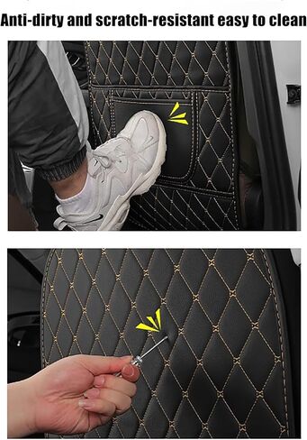 2 Pcs Car Seat Kick Mats Back Seat Protector for Honda Accord Civic Sedan Accord Hybrid Civic Hatchback, Car Leather Kick Mats, Car Seat Back Protection Pad Anti-Kick Scratch Resistant in Kuwait
