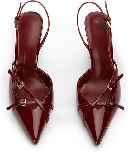Slingback High Heels for Women Closed Pointed Toe Pumps with Buckle Strap Sexy Backless Stiletto Heeled Sandals Shoes in Kuwait