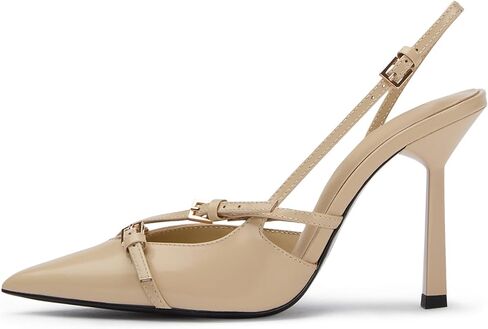 Slingback High Heels for Women Closed Pointed Toe Pumps with Buckle Strap Sexy Backless Stiletto Heeled Sandals Shoes in Kuwait
