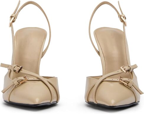 Slingback High Heels for Women Closed Pointed Toe Pumps with Buckle Strap Sexy Backless Stiletto Heeled Sandals Shoes in Kuwait