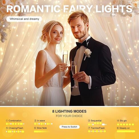 White Tulle Backdrop with Fairy Lights for Parites Wrinkle-Free Sheer Curtain Drapes Photo Back Drop for Wedding Baby Shower Bridal Shower Birthday Dance Home Décor- 10ft×8ft, White in Saudi Arabia