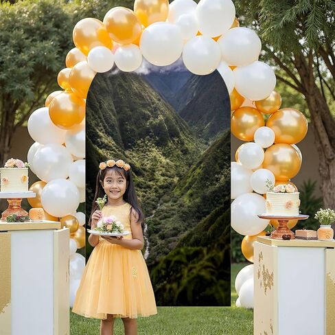 7.2FT Wedding Arch Backdrop Cover Views Waihee Ridge Trail Spandex Fitted Round Top Arch Stand Covers for Birthday Party Baby Shower Banquet Decoration in Saudi Arabia