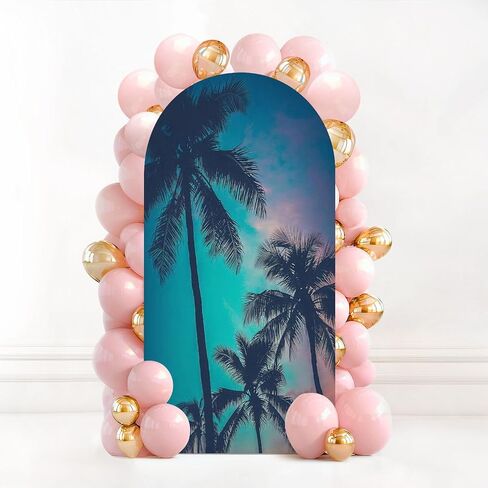 7.2FT Wedding Arch Backdrop Cover Views Waihee Ridge Trail Spandex Fitted Round Top Arch Stand Covers for Birthday Party Baby Shower Banquet Decoration in Saudi Arabia