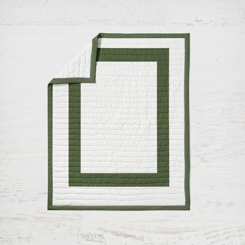 3 Piece Classic Crib Bedding Set in Organic Cotton - Handmade in The USA - American Made Decor Crib Quilt Crib Sheet and Crib Skirt Set for Baby Boys Girls or Gender Neutral Olive Green Crib Set in Saudi Arabia