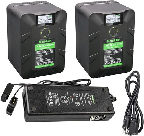 Kastar BP-Y150W V Mount / V Lock Battery 14.8V 10.2AH / 150WH متوافق مع Sony PMW-EX330K PMW-EX330L PMW-F5 PMW-F55 PMW-TD300 PXW-Z750 PVM-1741 PVM-5041Q PVM-504Q PVM-6041QM in Kuwait