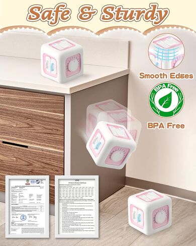 6 in 1 Busy Cube Montessori Toys for 1 Year Old Girl, Baby Sensory Toys for Ages 1-3, Toddler Learning Activities Travel Toy Birthday Gift for 1 2 3 Year Old Girl -Pink in Saudi Arabia