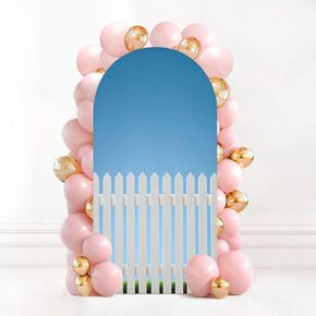 7.2FT Wedding Arch Backdrop Cover Empty Flaming Spandex Fitted Round Top Arch Stand Covers for Birthday Party Baby Shower Banquet Decoration