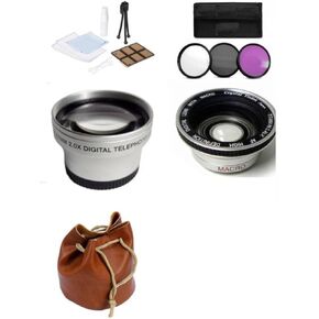 30MM Kit .45x Wide Angle Lens+ 2.5X Telephoto Lens + Filter Kit (UV/FLD/CPL) for 30MM Camcorders Sony DCR-SR42,SR47,SR60E,SR65 (30MM)