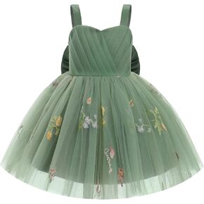 OBEEII Toddler Flower Girl Dress for Wedding Floral Embroidery Tulle Princess Dress Girls Birthday Pageant Formal Ball Gown in Saudi Arabia