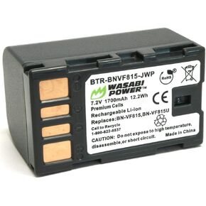 بطارية WASABI Power لـ JVC BN-VF815 و JVC Everio GC-PX10 ، GC-PX100 ، GS-TD1 ، GZ-HD300 ، GZ-HD320 ، GZ-HM1 ، GZ-HM200 ، GZ-HM400 ، GZ-MG630 ، GZ-MG650 ، GZ-MG60 ، GZ-MG680 ، GZ-MG60 ، GZ-MS120 ، GZ-MG60 ، GZ-MG60 ، GZ-MS-MS-MS-MG60 ، GZ-MS-MG60 ، GZ-MS-M