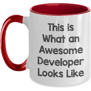 Developer Gifts - This Is What An Awesome Developer Looks Like Two Tone Coffee Mug, Christmas Unique Gifts from Friends to Coworkers