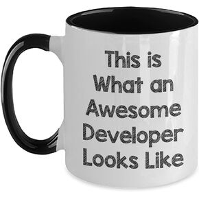 Developer Gifts - This Is What An Awesome Developer Looks Like Two Tone Coffee Mug, Christmas Unique Gifts from Friends to Coworkers in Saudi Arabia