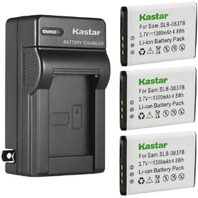 Kastar SLB-0837(B) AC Wall Battery Charger Replacement for Samsung SLB-0837B SLB-0837(B) Battery, Samsung Digimax SL201, Digimax L70, Digimax L70B, Digimax L83T, Digimax L85T, Digimax L201